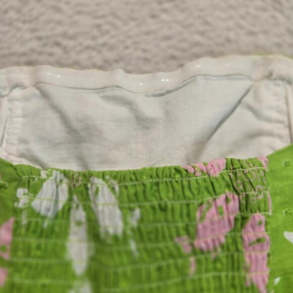 Lilly Pulitzer Strapless Pink and Green Fish Print Dress Size 0 Beachy Vacation - Picture 9 of 14